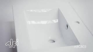 ALFI Brand ABC803 25" White Glossy Drop In Rectangle Ceramic Sink With Single Faucet Hole & Overflow