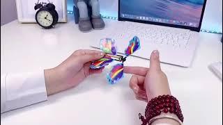 Magic Wind Up Flying Butterfly in The Book Rubber Band Powered Magic Fairy Flying Toy