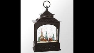 Sleigh Ride Musical LED Lighted Glitter Swirl Holiday Lantern