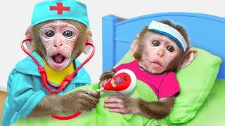 Monkey BuBu Challenge to be a Doctor to Rescue and Take care of Duckling - MONO BUBU ESP