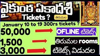 5 days more for vaikunta ekadesi tickets release.300rs,rooms tickets news.tirumala latest news