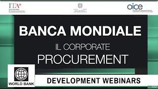 Corporate Procurement della Banca Mondiale.World Bank Corporate Procurement Kenny Cheung chief of