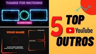 Top 5 YouTube Endscreen Template (Outro Template) For Free No Copyright | Free to Use