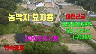 대전 근교 2차선 도로에 근접한 토지로 농막지 묘지용으로 좋은 터.매물231번(전속중개)