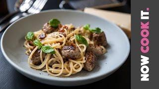 Easy Sausage Spaghetti Carbonara Recipe! | Now Cook It