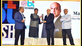 Mr. Mayank Singhal honored by the Honb’le Minister Shri Piyush Goyal as India's Best CEO @BT event