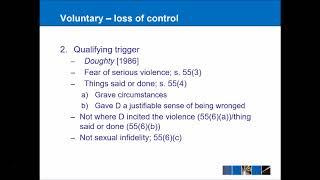 Criminal Law - Manslaughter