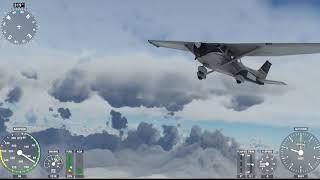 MSFS 2020 flying through clouds in the middle of the Pacific