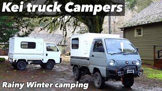 Kei truck 4x4 campers [ Winter car Camping ] stormy winter trip