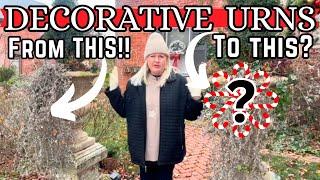 OUTSIDE CHRISTMAS DECOR! CHANGING LARGE CONTAINERS! #christmas #christmas2024