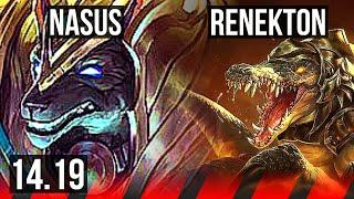 NASUS vs RENEKTON (TOP) | 6 solo kills | EUW Master | 14.19