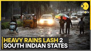 Heavy rains triggers massive waterlogging in Telangana, Andhra Pradesh | English News | WION