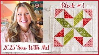  2025 Sew With Me Block #3 | (Beginner-Friendly Quilt Block and Cross Stitch of the Month!)