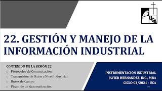 CLASE 22B. INS-0221. GESTIÓN Y MANEJO DE LA INFORMACIÓN INDUSTRIAL