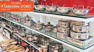 padi Saravana stores stainless steel vessels square Masala dabba biriyani pot Heavy bottom kadai