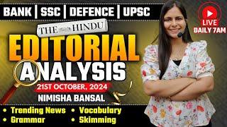 Editorial Analysis | 21st October, 2024 | Vocab, Grammar, Reading, Skimming | Nimisha Bansal