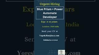 Blue Prism+Power Automate Developer  pan India #blue #prism #power #automate #developer #ipl #pune