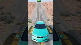 Small to Giant car vs massive speed bumps #beamngdrive #shorts