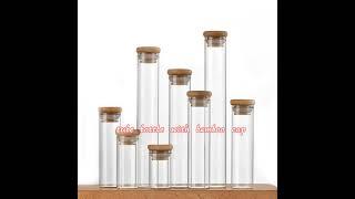 JX5041 Mini Glass Bottle with Bamboo Lid