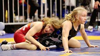 U17 Miriam Mishakova (SVK) vs Phoebe Cocker (SWE) 53kg. Womens girls youth wrestling. B-cam-m