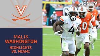 Virginia's Malik Washington Goes Off For 150 Yards