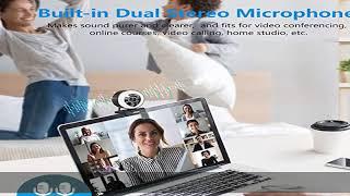 Webcams mit Licht, Stativ, Full HD Streaming Kamera mit Ringlicht, 360° Schwenkradius, USB Kamera f