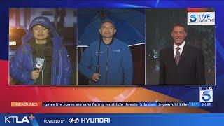 KTLA team coverage of winter storm