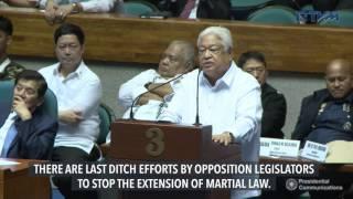 17th Congress extends martial law in Mindanao until December 31