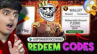 Free Redeem Code  Free Fire Redeem Code Today  2000₹/- Free Redeem Code