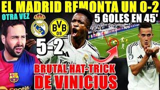 El MADRID REMONTA un 0-2 y GANA 5-2 al DORTMUND con EXHIBICIÓN de VINICIUS que HIZO HAT-TRICK...