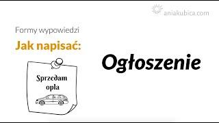 Ogłoszenie (z przykładami)