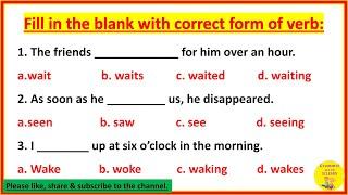 Correct Form of Verbs| Fill in the blanks with correct form of verbs| S2LEARN