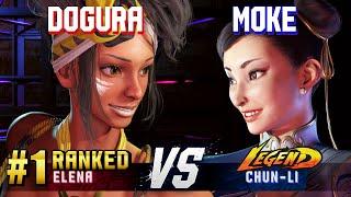 SF6 ▰ DOGURA (#1 Ranked Elena) vs MOKE (Chun-Li) ▰ High Level Gameplay