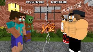 Minecraft, PoorBeggar Crook LVL 1 VS Body Builder Boss LVL 150 - Applesaucecraft