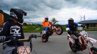 STUNTEN BIJ EEN SUPERMOTO MEETING  WHEELIES | STUNTS | CRASHES | 4K ONBOARD POV