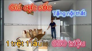 Nhà phố giá rẻ 1 trệt 1 lầu quốc lộ 50 gần ngã 3 Tân Kim