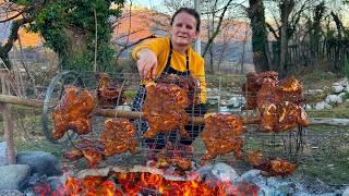 9 Whole Chickens + Pilaf = The Biggest Feast in the Village! 