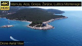Mamula, Arza, Gospa, Žanjice [4K Aerial View] Luštica MNE Crna Gora March 2023