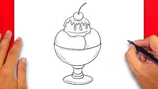 How to draw Ice Cream Sundae - Easy Drawing Ice Cream Sundae