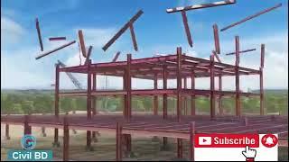 Steel Frame construction 3D animation