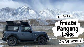 Frozen PANGONG TSO Lake in LADAKH Winters | Mahindra Thar Driving on Ice @Chang La |The Seeking Soul