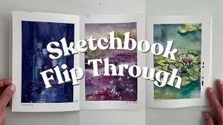 Watercolor Mixed Media Sketchbook Flip Through | Artful August 2024