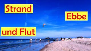 Der Strand bei Sankt Peter Ording bei Ebbe und Flut