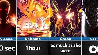 How long One Punch Man characters can Survive Under Lava