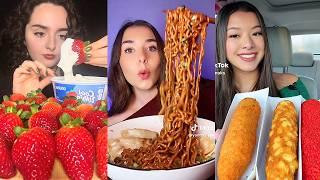 Asmr EATING | 135 | GIANT BBQ burger, Wingstop, korean corn dog, strawberry’s & cream and more!