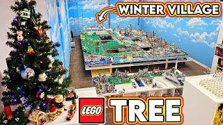 Winter Village Layout | LEGO Skating Rink | Decorating Studio!