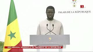 DÉCLARATION SOLENNELLE DU PRÉSIDENT BASSIROU DIOMAYE FAYE EN FRANÇAIS