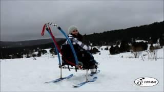 All terrain wheelchair hippocampe on the snow