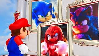 What happens when Mario enters All Sonic Movie Paintings in Super Mario Odyssey?