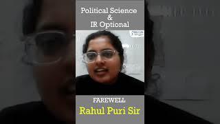 Political Science & International Relations | PSIR Optional for UPSC | Rahul Puri Sir  #upscshorts